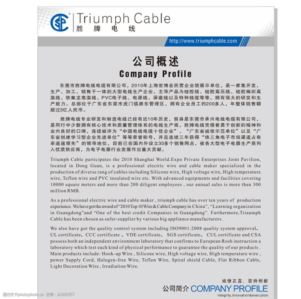 电线电缆公司简介宣传海报