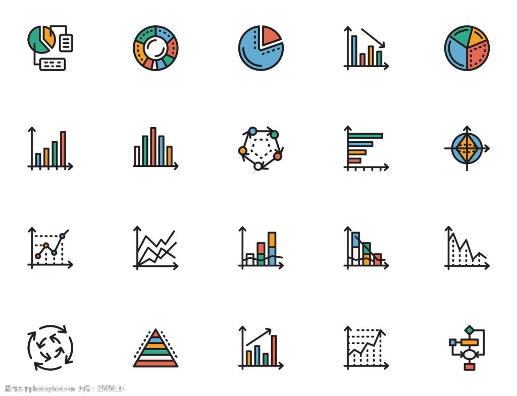 20枚图表元素图标