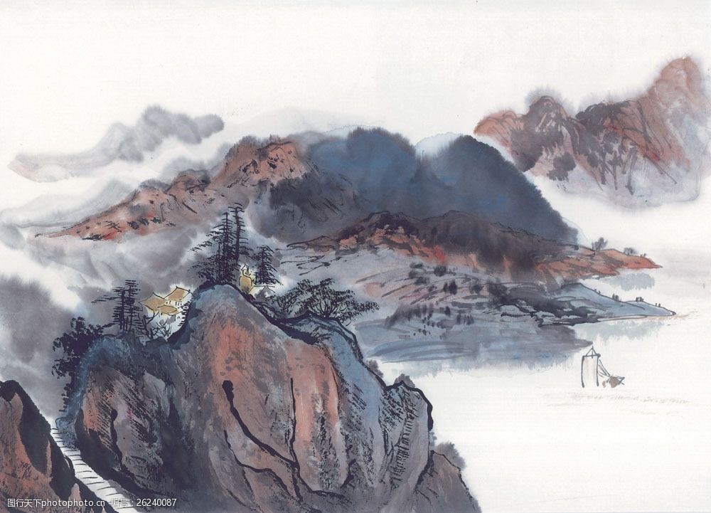 高清素材 行业工艺 关键词:国画山水锦绣山河图片素材 丹青 国画 水墨