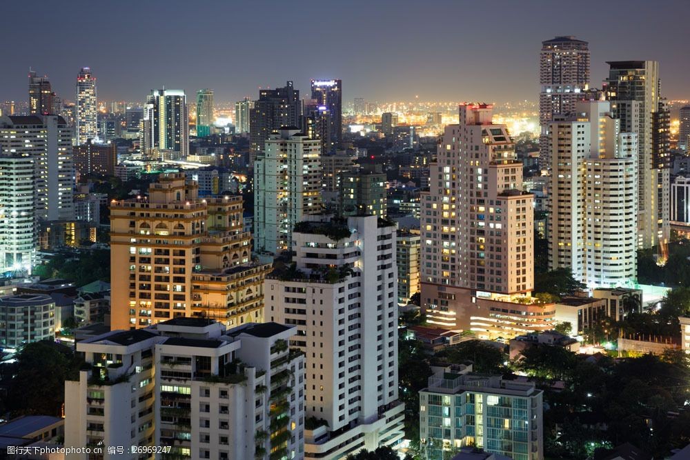 繁华的大都市城市夜景图片