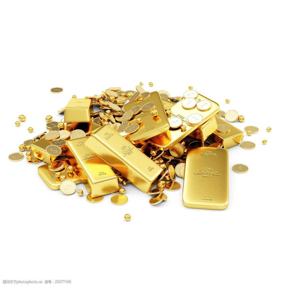 黄金金条金币图片素材 金条 金币 黄金 钱 金融货币 投资理财 财富
