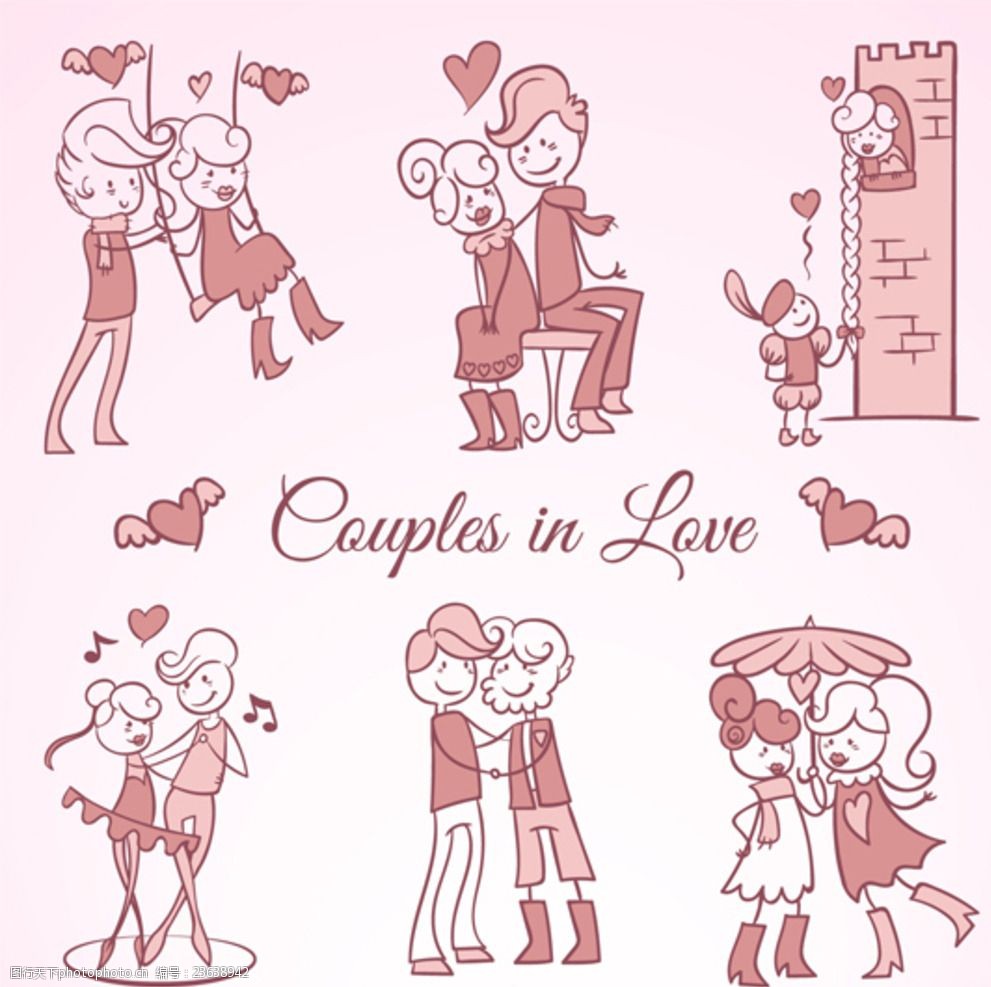 卡通婚礼情侣形象集