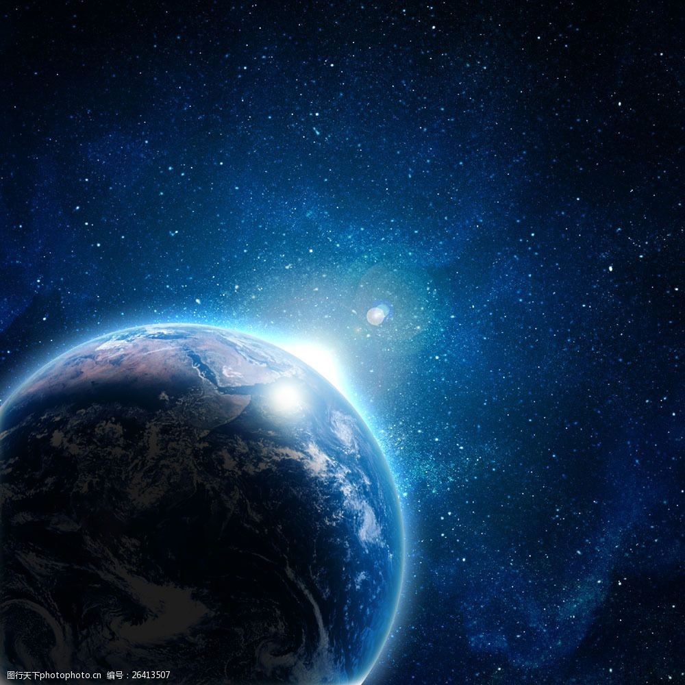 关键词:蓝色地球背景图片素材 鸟瞰地球 蓝色地球 宇宙 太空背景 星空