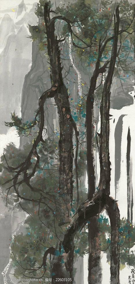 关键词:水墨 山水 吴冠中作品 乡村人家 青砖白瓦 设计 文化艺术 绘画