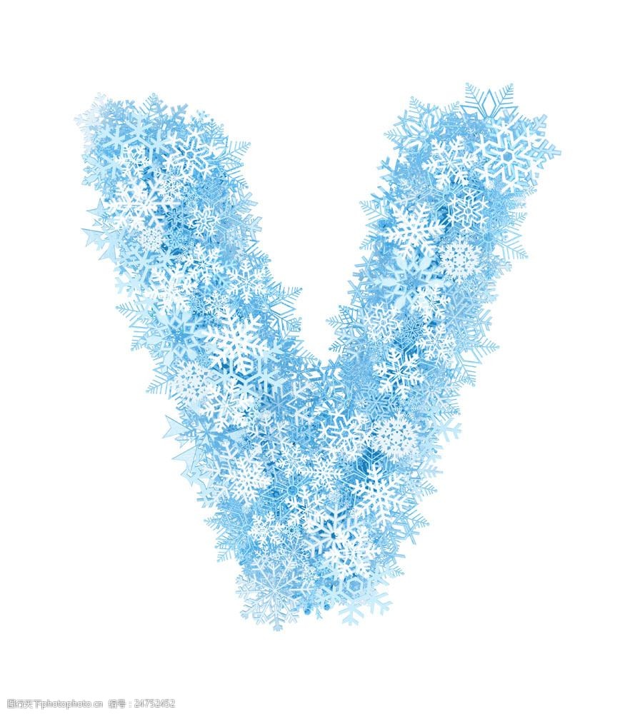 关键词:雪花组成的字母v图片素材 v 字母 文字 英语 艺术字体 雪花