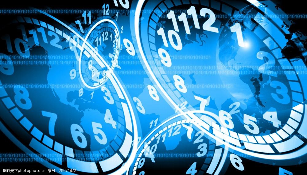 世界地图与时间背景图片