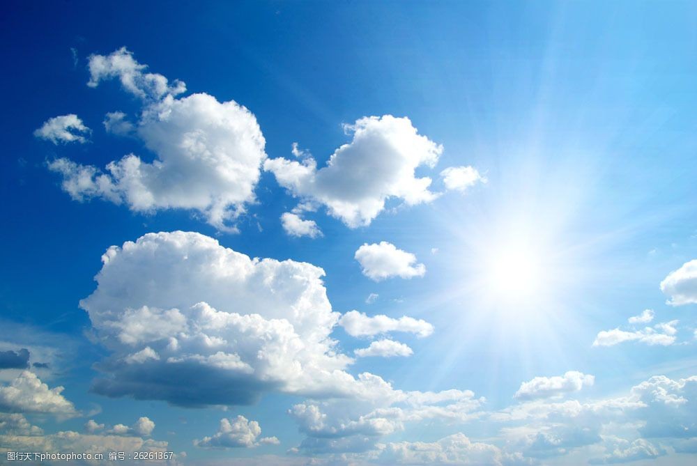 太阳 阳光 蓝天 白云 天空 云朵 蓝天白云 风景图片 图片素材
