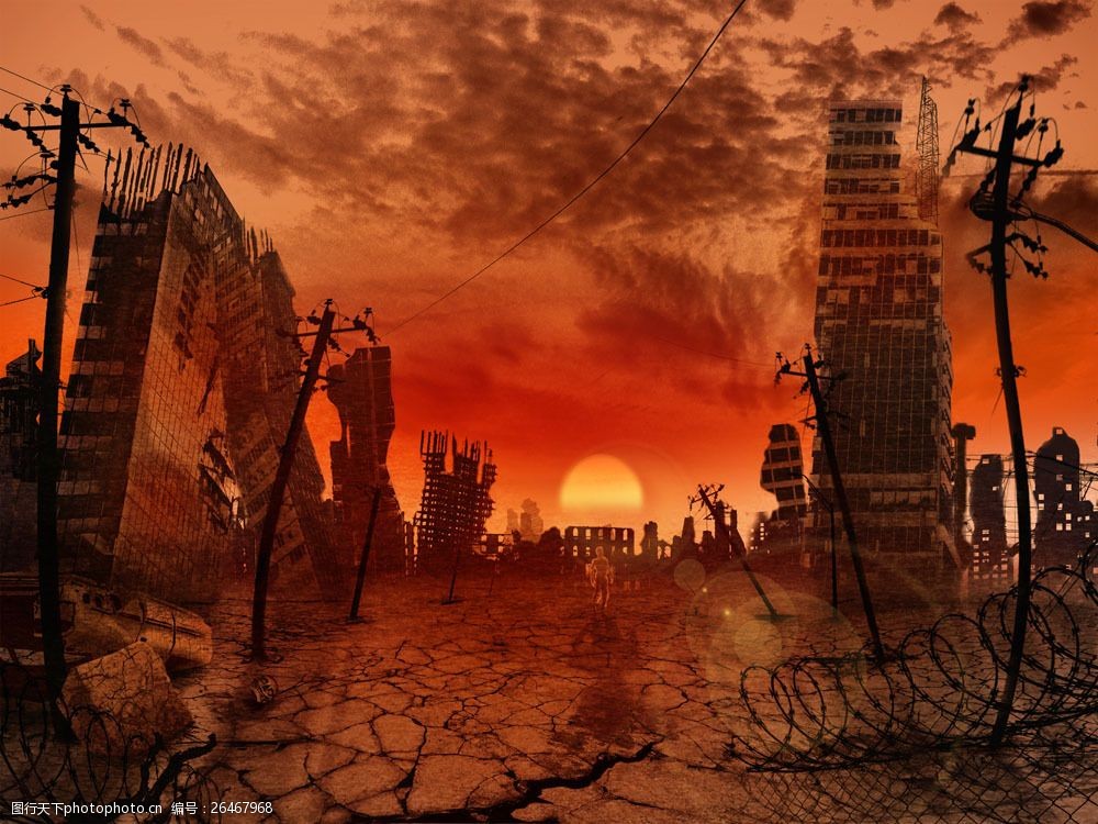 关键词:干裂的地面毁灭的城市图片素材 世界末日 毁灭 终结 科幻 废墟