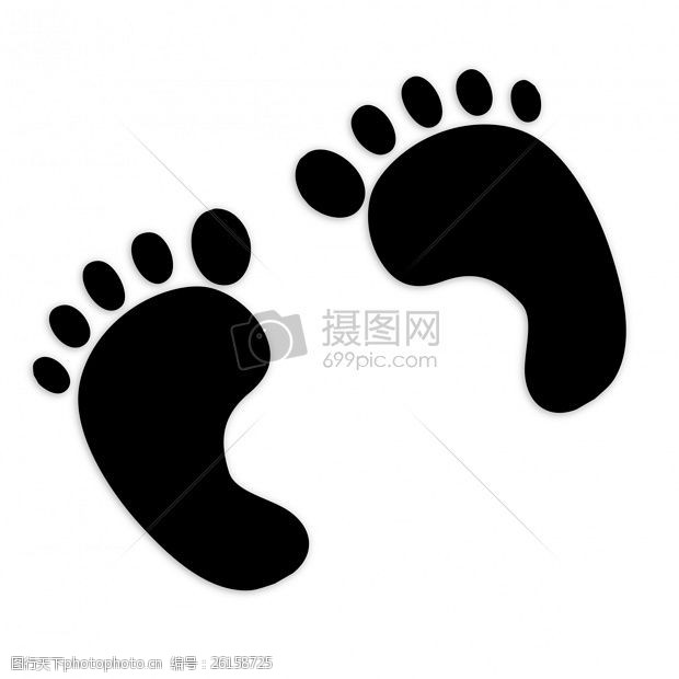 黑色小脚丫的剪影