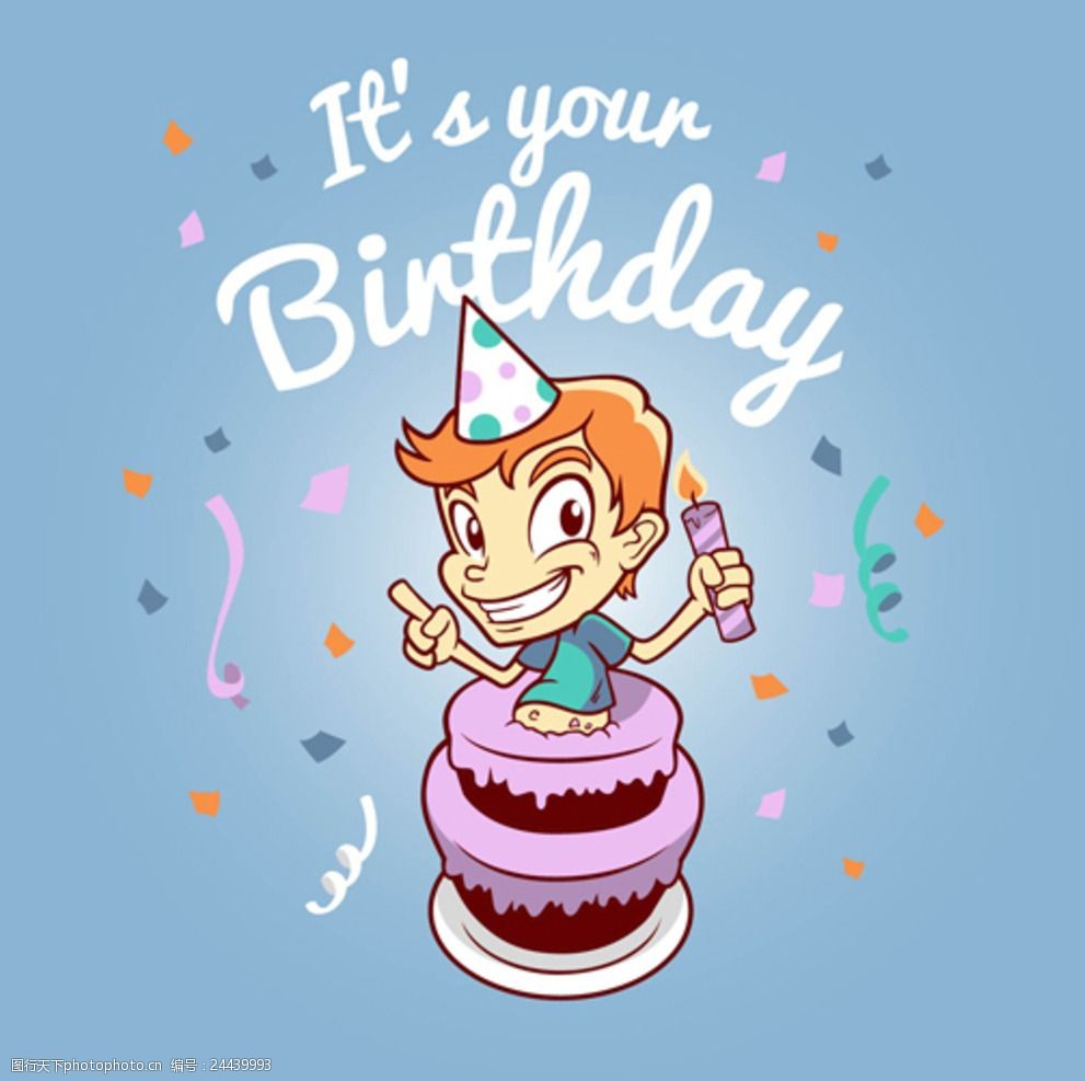卡通母婴儿童孩子生日贺卡