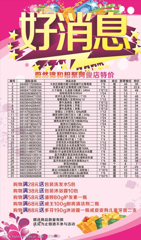 超市优惠活动