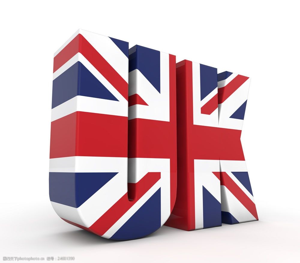 英国国旗立体字母图片