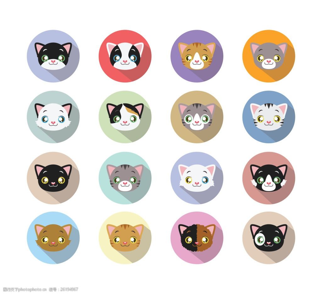 一组小猫创意图标