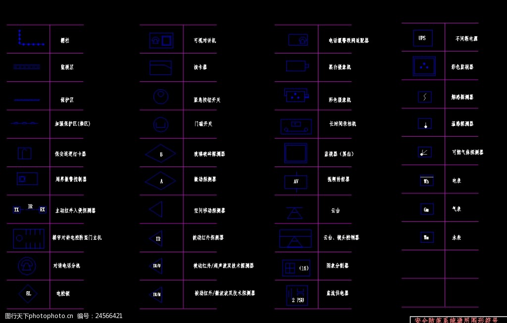 安防系统通用图形符号