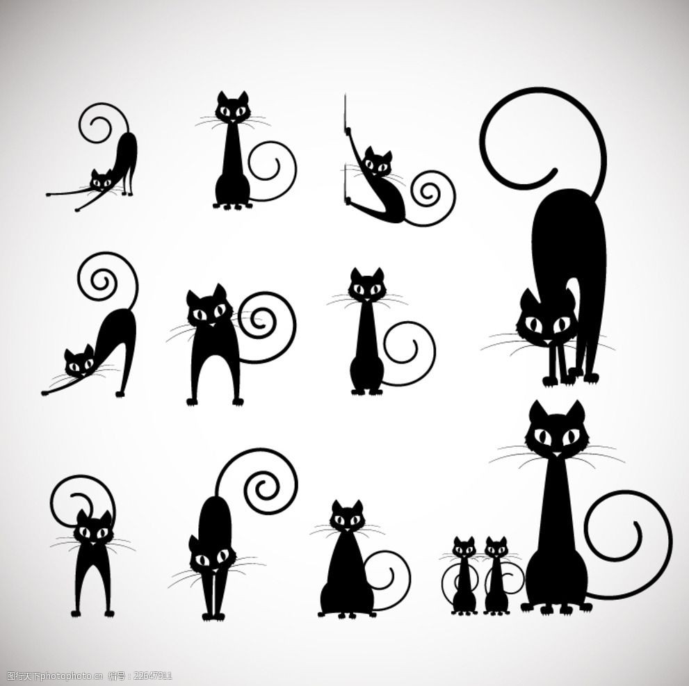 卡通猫动物矢量