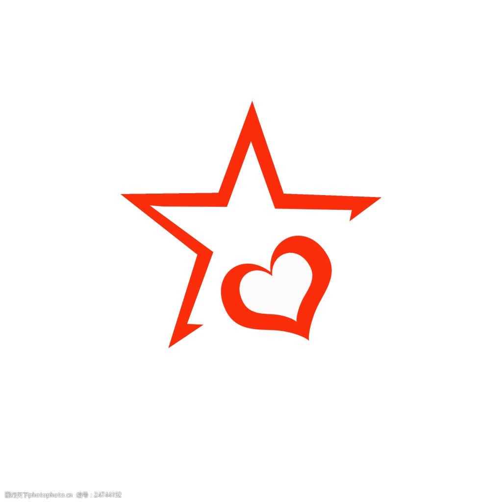 关键词:爱心五角星logo设计