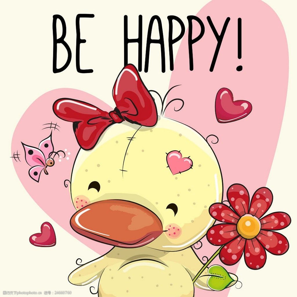 矢量素材 eps 鸭子 花朵 爱心 拿着花朵的鸭子 鸭子图片下载 卡通鸭子