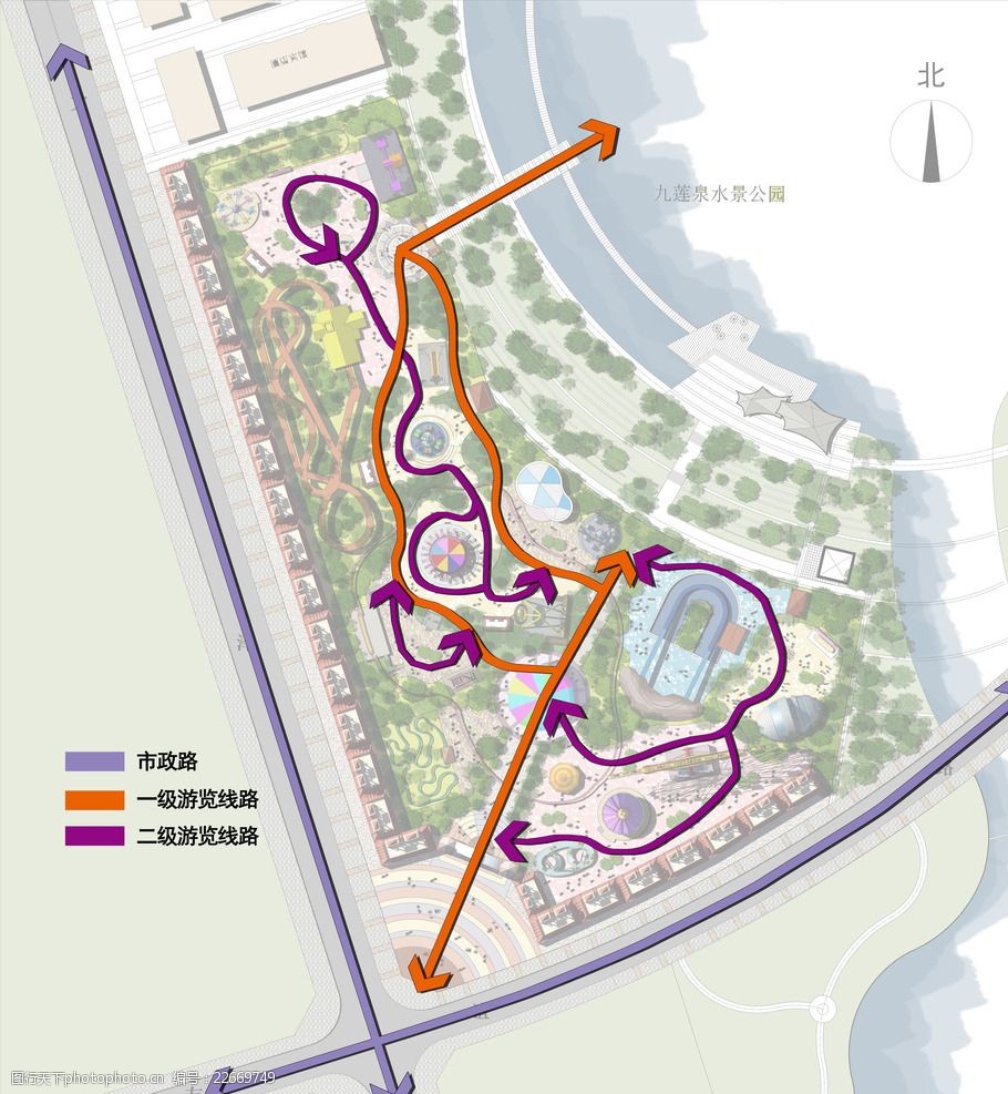 主题乐园道路分析图 乐园规划设计 游乐园 游乐场 主题乐园 公园 设计