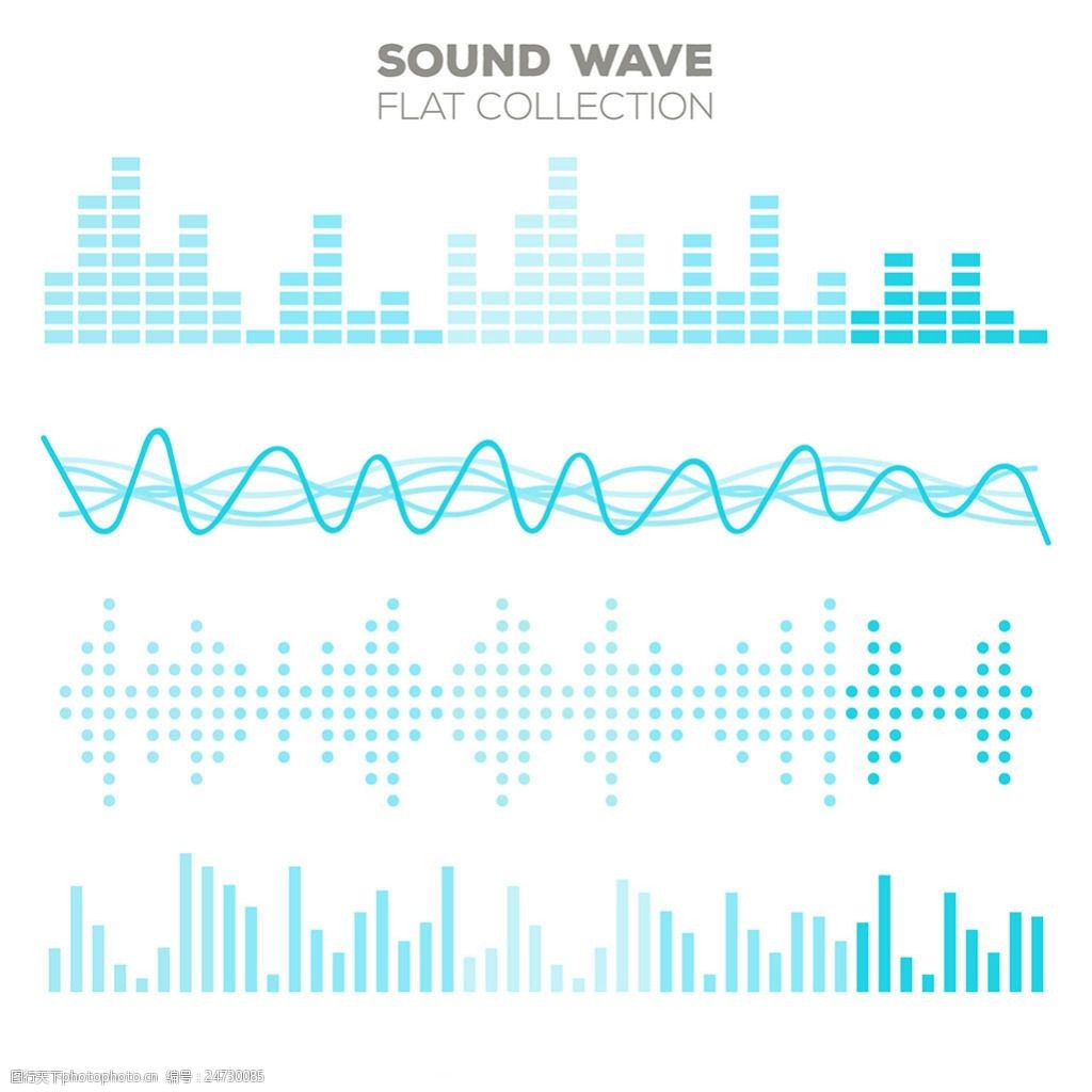 各种蓝色调声波图形