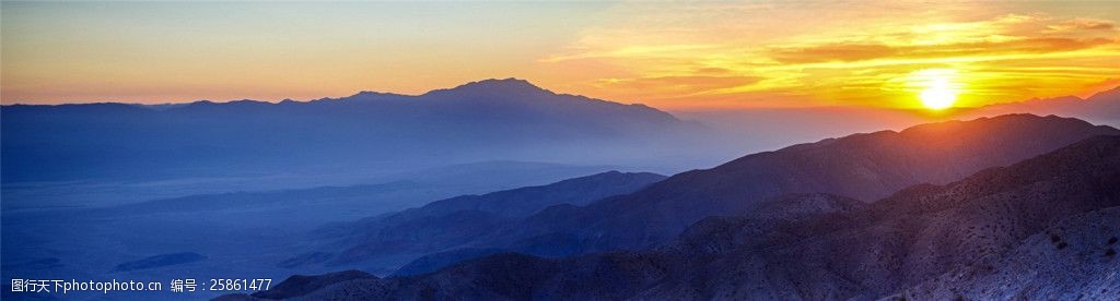 唯美夕阳山顶风景图