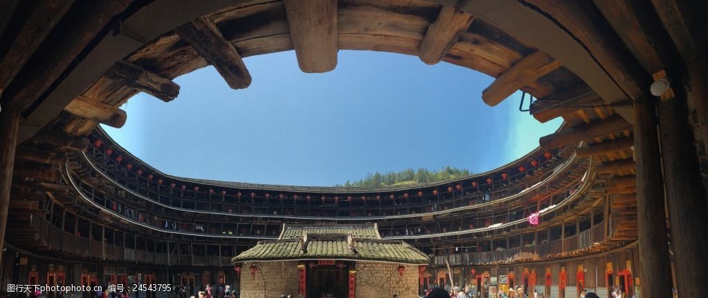 福建土楼内部全景
