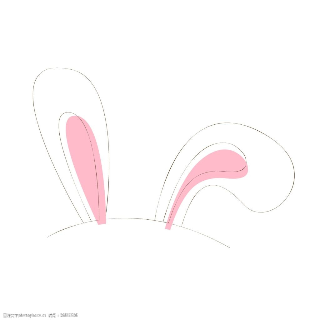 卡通矢量可爱兔子耳朵商业装饰图案设计元素