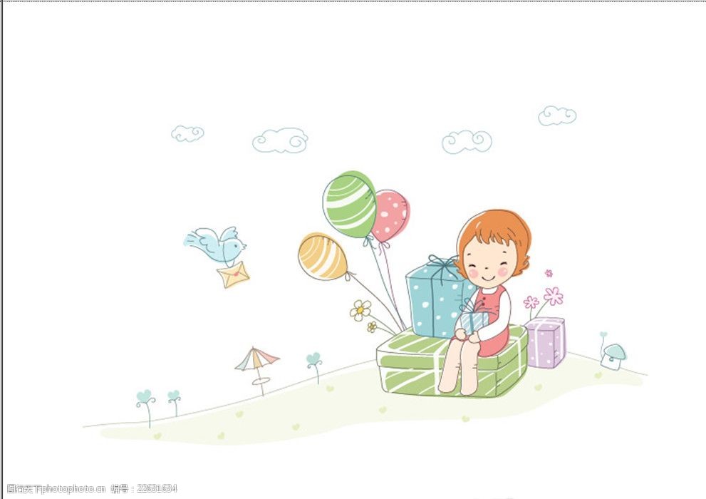 淡彩儿童插画