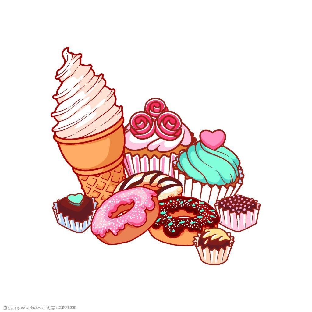 关键词:手绘甜甜圈蛋糕元素 手绘 卡通 美食 冰淇淋 甜甜圈 蛋糕
