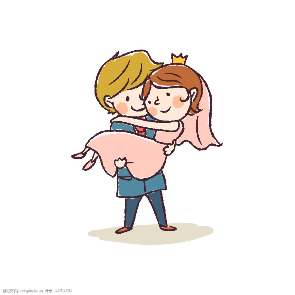 手绘卡通结婚元素