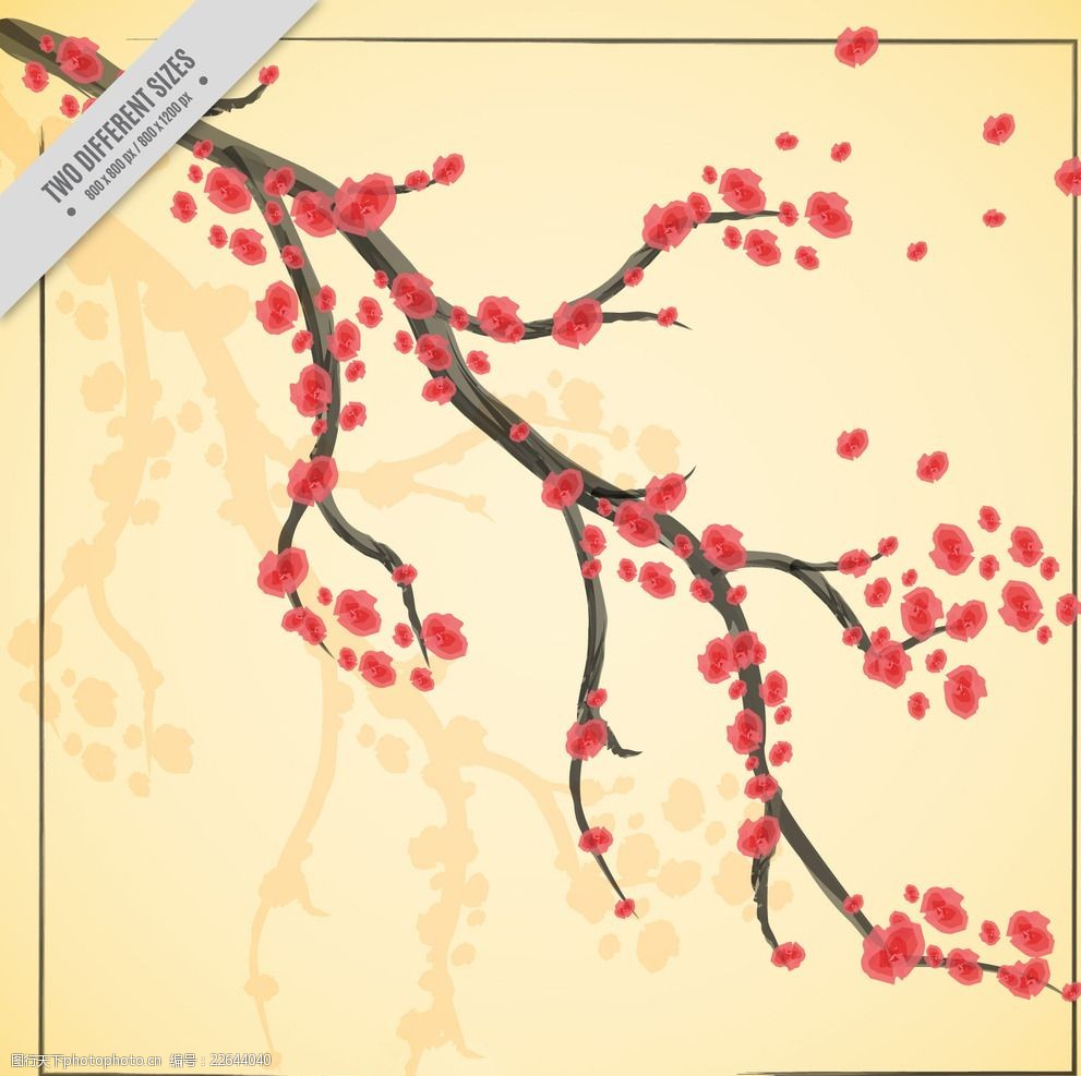 关键词:手绘樱花背景 鲜花 自然 春天 绘制 日本 绘画 樱桃 美丽的