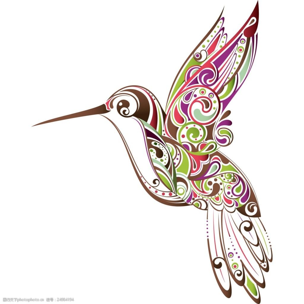 关键词:手绘彩绘小鸟元素 手绘 彩色 花纹 尖嘴 小鸟 素材
