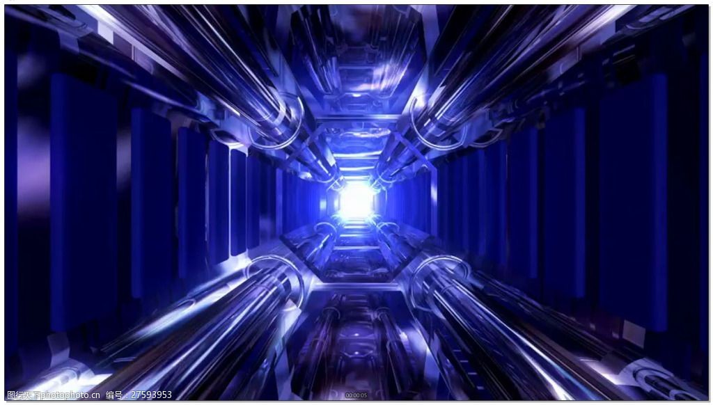 高清蓝色科技隧道视频素材