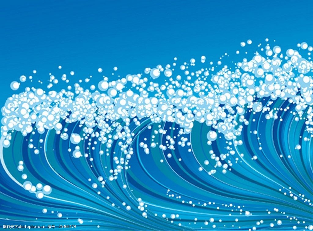 蓝色大海漂亮波浪背景图