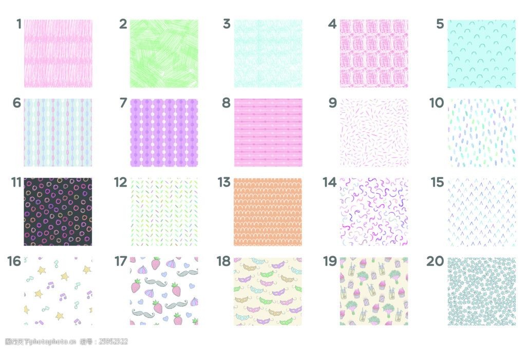 关键词:可爱小清新卡通儿童画矢量设计素材纹理图案 条纹 小清新 底纹