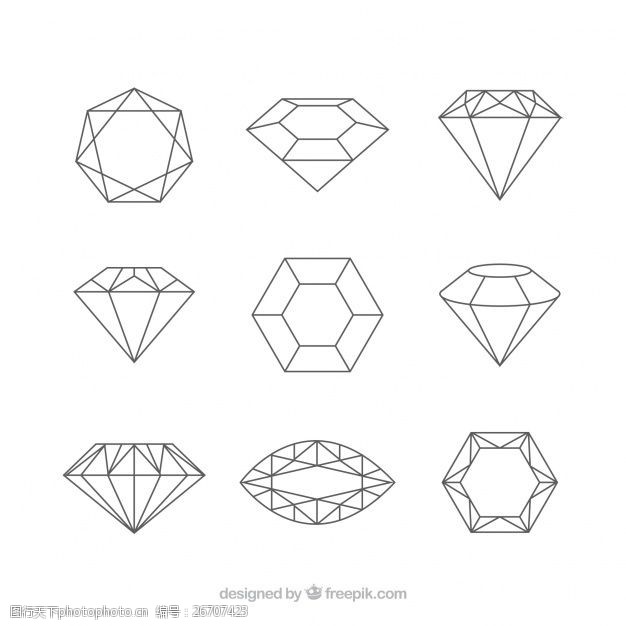 几何 形状 钻石 豪华 平板 平面设计 珠宝 石材 装饰 几何形状 晶体