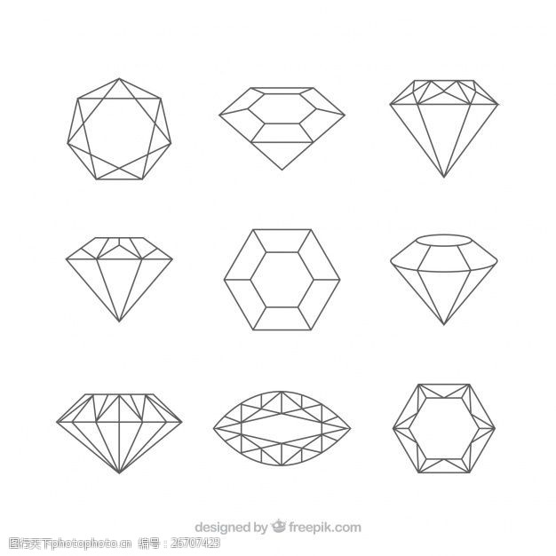形状 钻石 豪华 平板 平面设计 珠宝 石材 装饰 几何形状 晶体 宝石