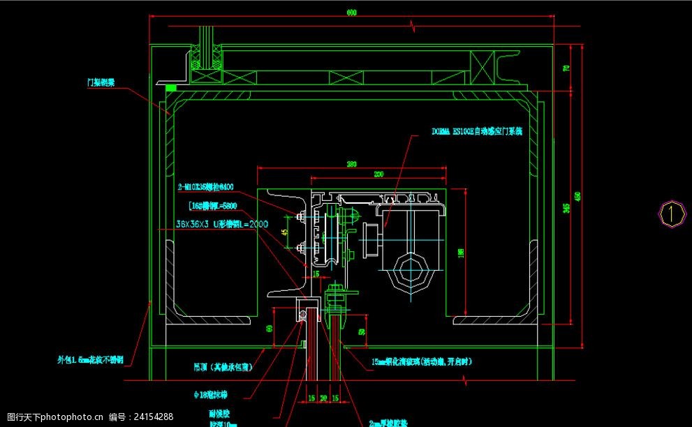 电动感应门节点(dwg)