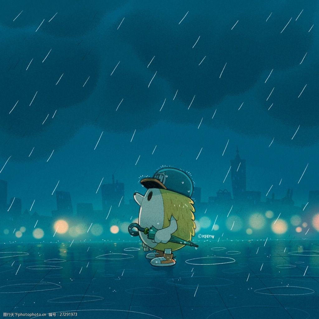 雨夜-keeny卡通动漫素材