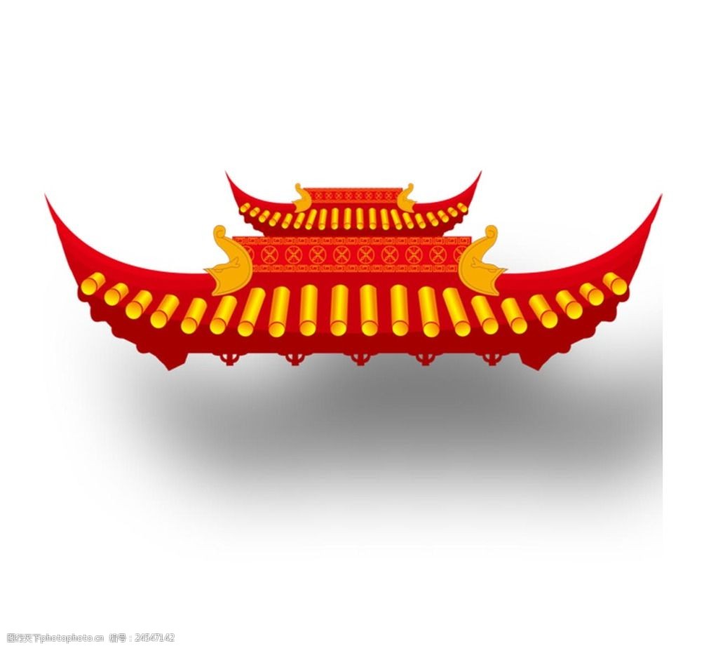 关键词:手绘中国风屋顶元素 手绘 红色屋檐 喜庆 宫殿 中国风 屋顶