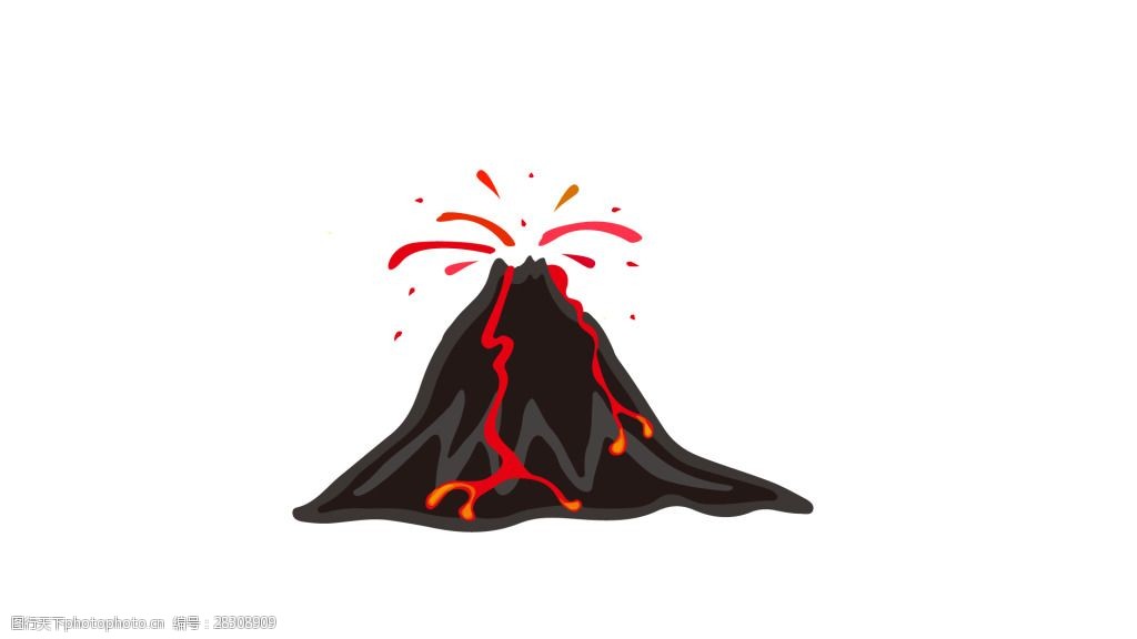 火山爆发矢量图