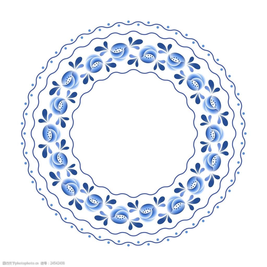 花苞青花瓷中国风素材