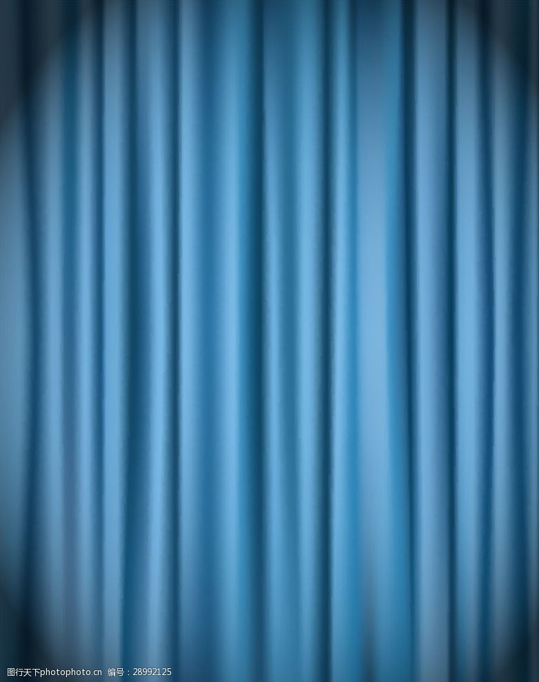 蓝色窗帘褶皱背景矢量素材