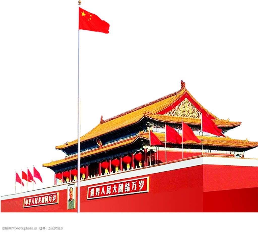 北京天安门建筑国庆元素
