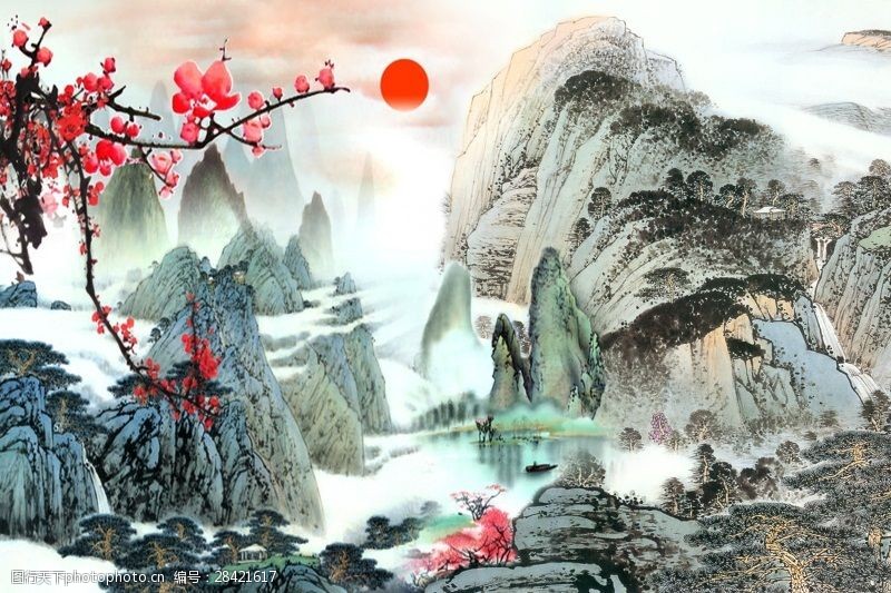 关键词:室内彩绘山涧玉石瓷砖效果图 彩绘 山水画        背景墙 瓷砖