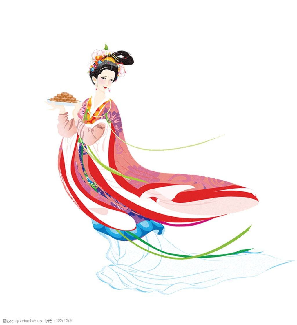 中秋卡通嫦娥元素