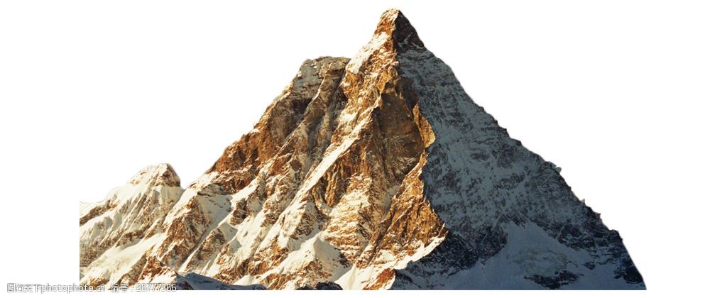 雪山之上山峰风景山顶素材
