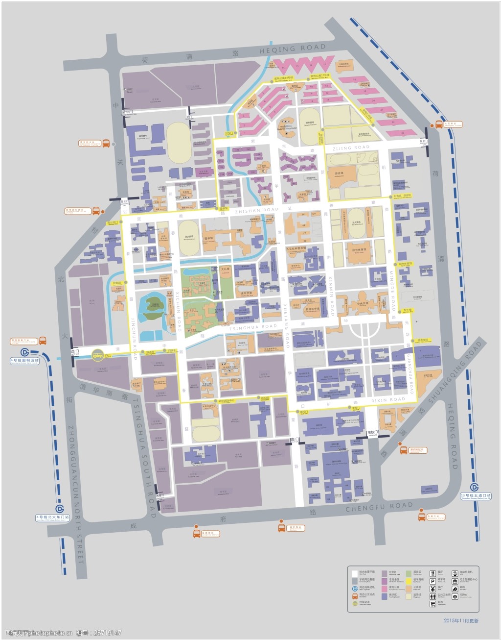 关键词:清华大学彩色地图map 清华大学 建筑平面 平面示意图 活动区域