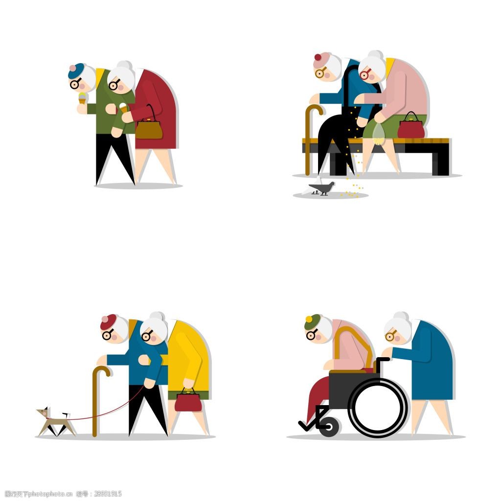 关键词:卡通老年人物插画 日常生活 卡通 抽像 人物 插画 老人 夫妇