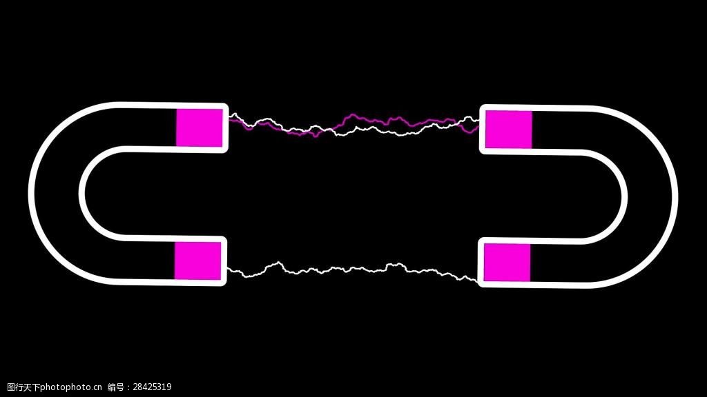 酷炫磁铁吸引电流光效素材
