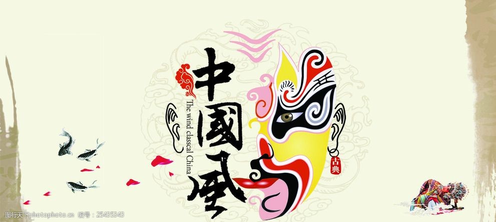中国风脸谱艺术背景